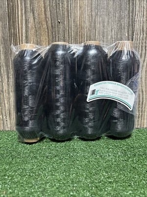 Eddington Thread Man. 1101/1 Polyester Braider Tubes Black Soft 2 Ends (4 Pack)