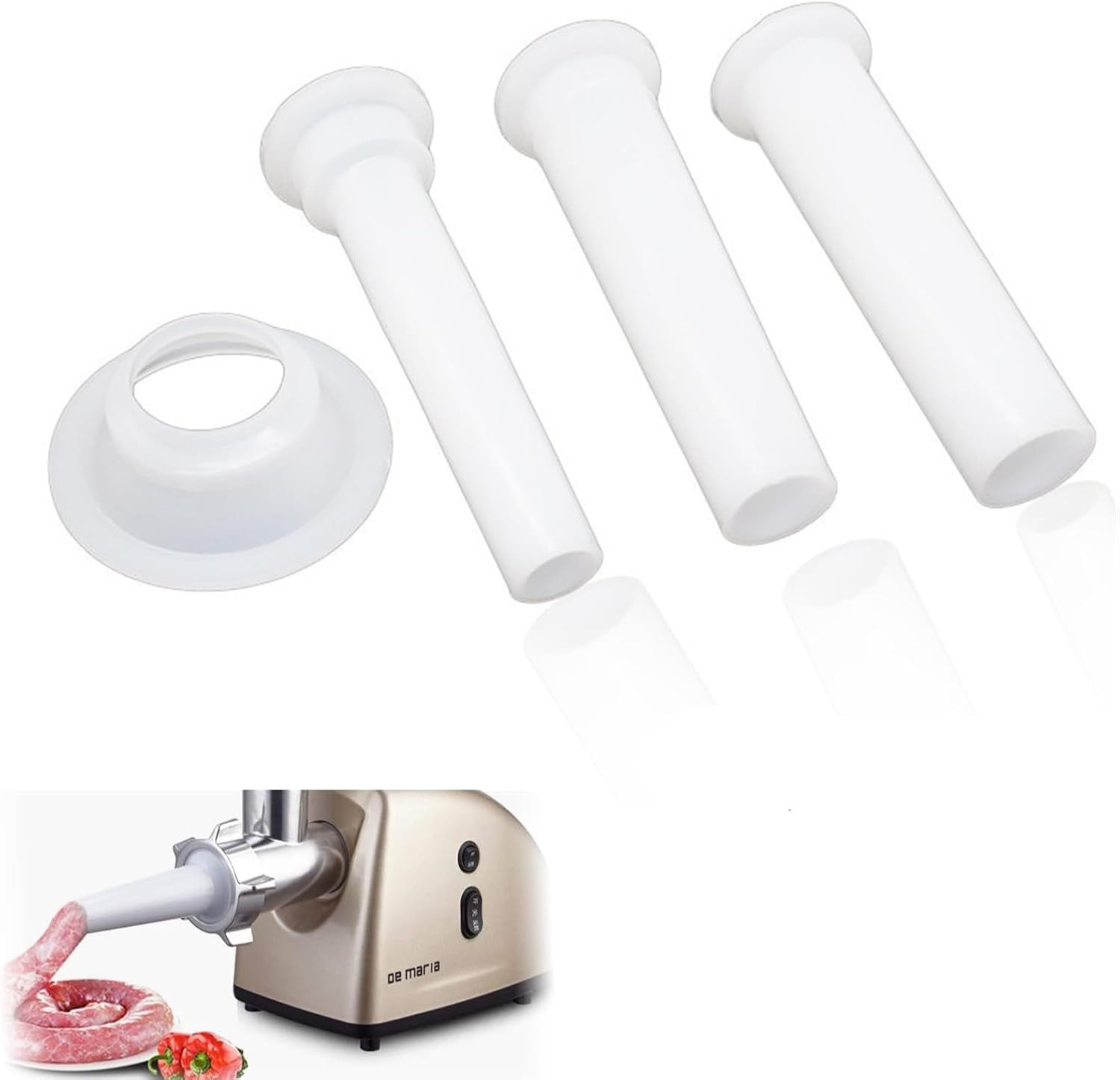 3 Pcs Sausage Stuffer Tube Kit, Universal Sausage Stuffing Tube Plastic Sausage