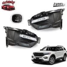 2*LED Left & Right Bumper Fog Lights w/ Trim Cover For 2020-2021 Ford Explorer