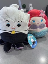 Squishmallow Disney Ariel, Ursula, Flounder Plush Set of 3 Little Mermaid NWT