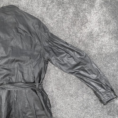Barbour Duralinen Jacket Coat Black Size Large Mens Belted Pockets International - Picture 13 of 20