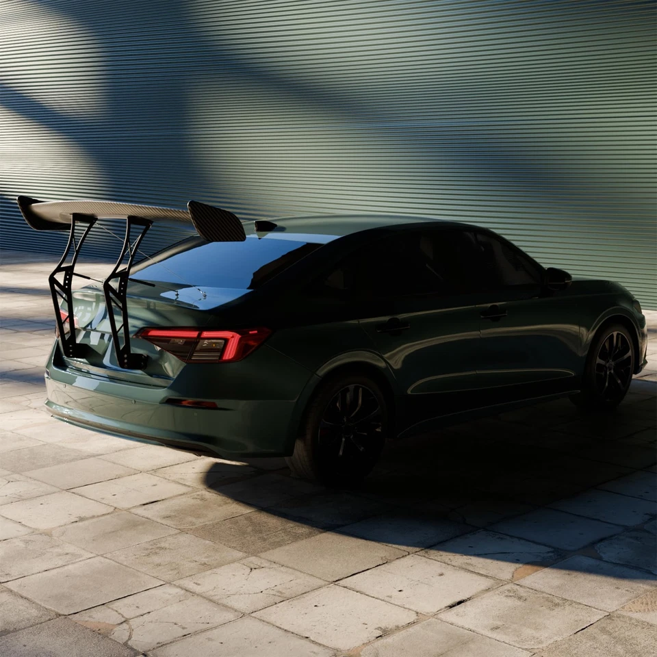  Universal 55inch GT Racing Spoiler Chassis Mount Wing ABS Adjustable GT Spoiler - Image 2 of 4