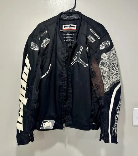 Vintage Jordan Motorsports Joe Rocket Motorcycle Racing Jacket Black XL Jumpman - product listing photo
