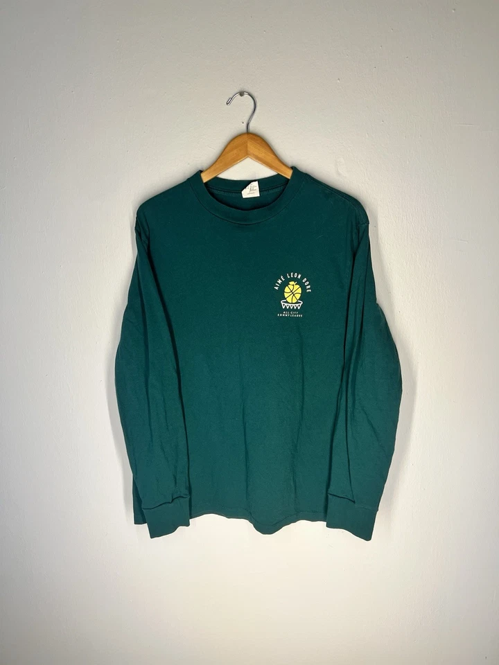 Camiseta De Colección Aimé Leon Dore X New Balance Manga Larga XL Verde Baloncesto Gráfico Foto 2 de 4
