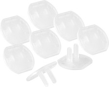 8-Pack Tamper-Resistant Child Safety Outlet Covers - Clear Plastic Design
