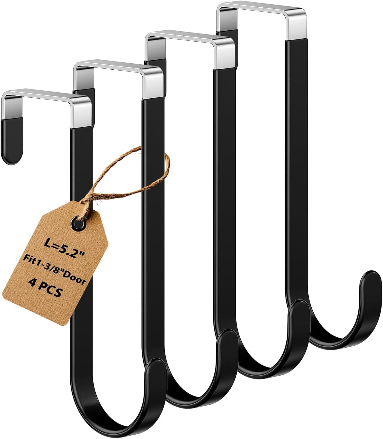 4 Pack over the Door Hooks, Door Hanger Hook, Towel Hooks for Hanging, Towel Han