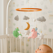 Dragon Baby Mobile Cloud Felt Nursery Multicolor Baby Shower Gift Handmade