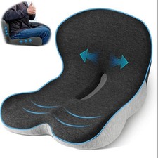 Memory Foam Seat Cushion w/Lumbar Support Pillow for Back  Sciatica Pain Relief