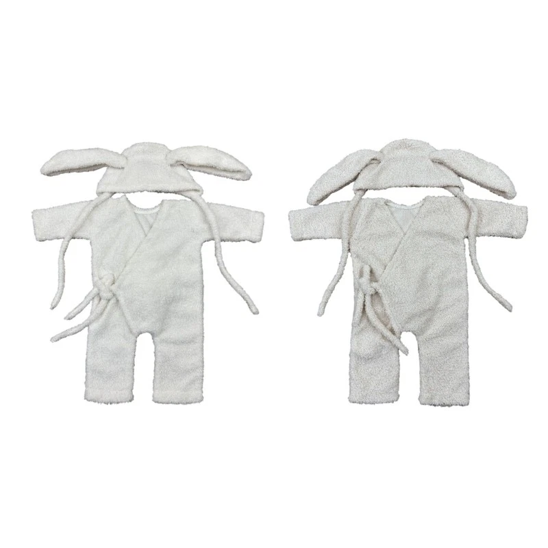 Baby Photography Costume Clothing Rabbit Theme Hat & Romper Outfit for Newborn