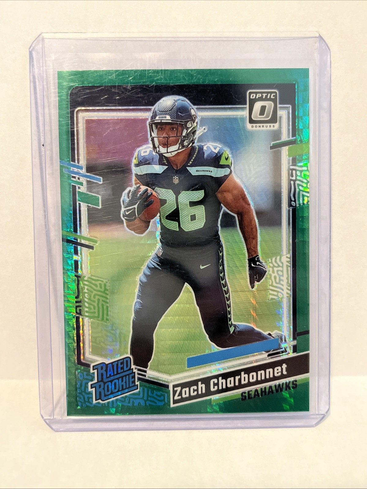 2023 Donruss Optic - Zach Charbonnet Green Hyper Rated Rookie #294 - Seahawks