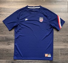 NIKE Dri-Fit Men's USA USMNT Soccer Navy Blue Shirt Jersey Men’s Size Large