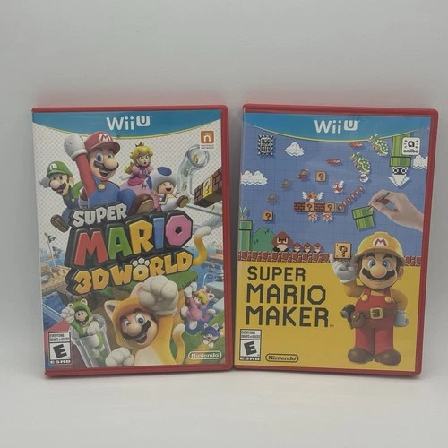 Super Mario Maker & Super Mario 3D World Wii U Lot CIB Tested Works Nintendo