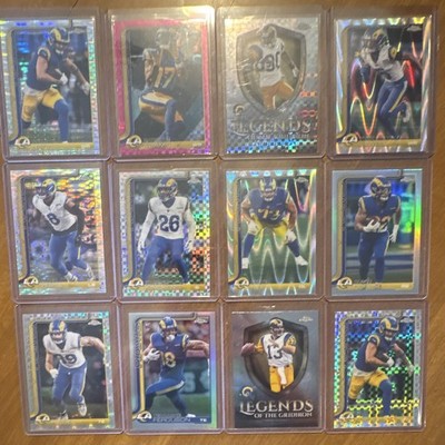 2025 NFL Topps Chrome LA Rams 12-Card Lot Refractors, Parallels, Legends Bundle