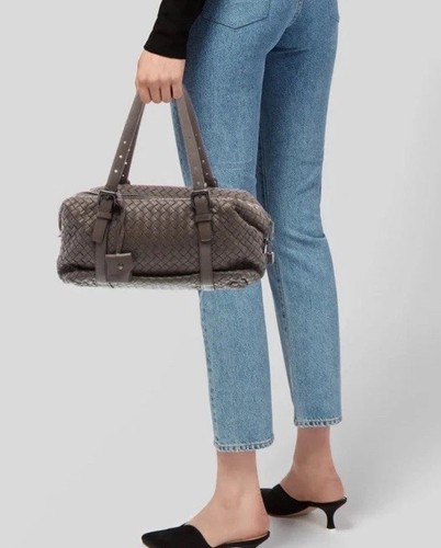 Bottega Veneta Intrecciato Leather  BOSTON BAG brown Weave Shoulder Key