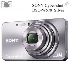 SONY Cyber-shot DSC-W570 Digital Camera 16.1MP 5x Optical Zoom Silver Auto Focus