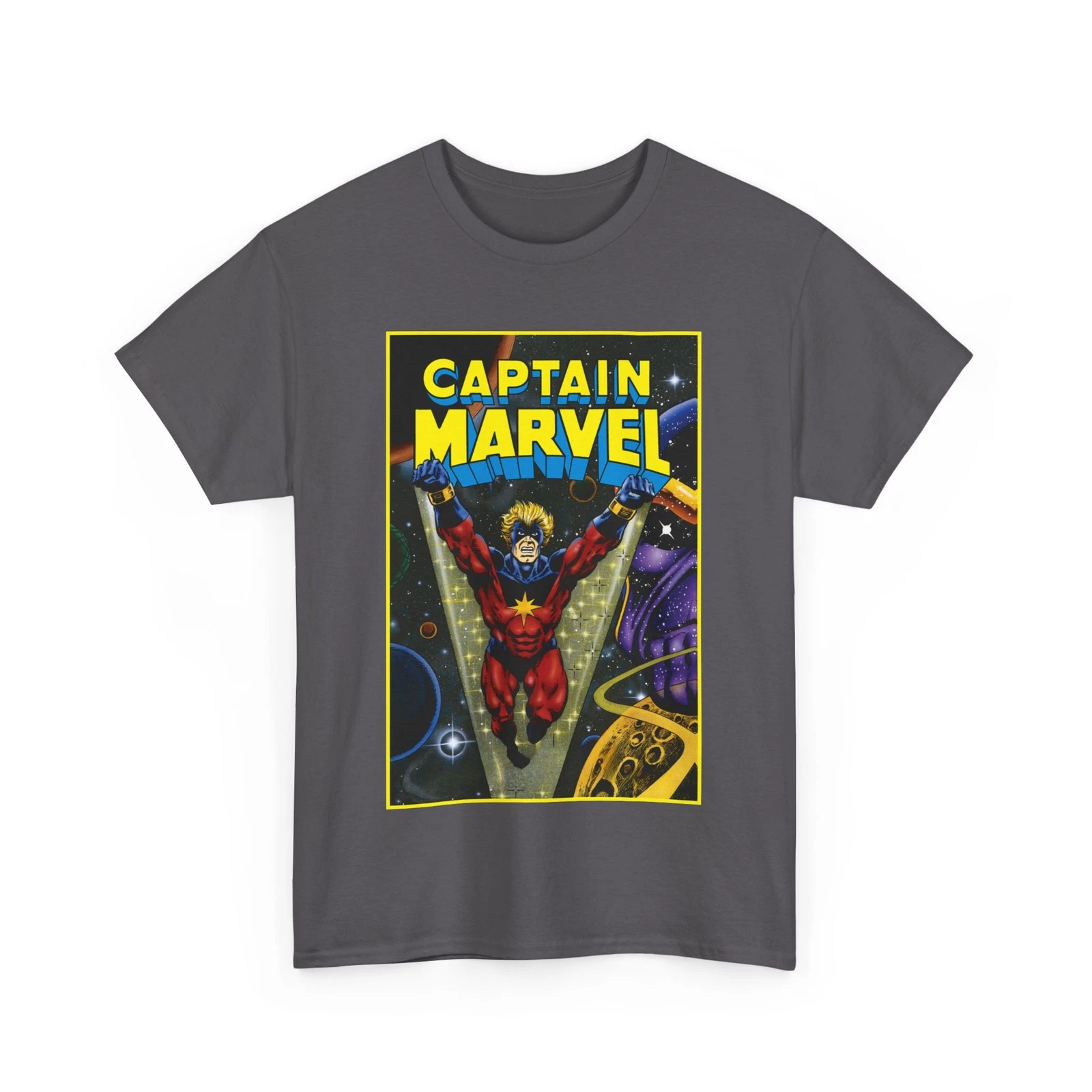 Captain Marvel T-Shirt - Jim Starlin Art - Mar-Vell - Thanos - Marvel Comics