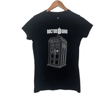 Doctor Who BBC Women’s/Juniors Sz Medium Black Graphic Print T Shirt