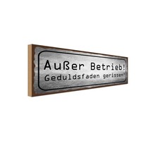 Holzschild 10X27 Cm AußEr Betrieb Geduldsfaden Riss Deko Geschenk Holz Schild