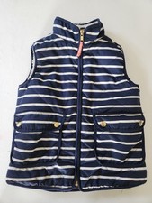 Girls Crewcuts Size 6/7 Sherpa Lined Vest Navy Stripe Pockets