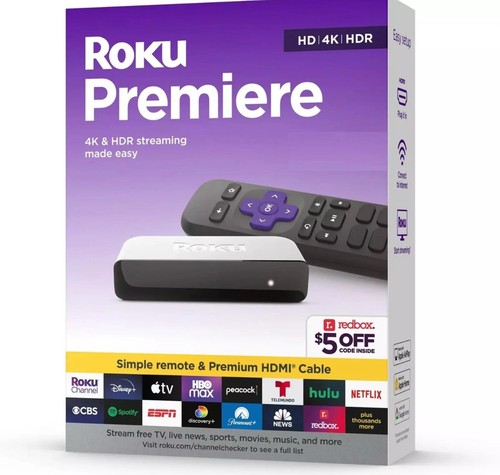Newest Roku Premiere 3920RW HD/4K/HDR Streaming Media Player,Latest Version!