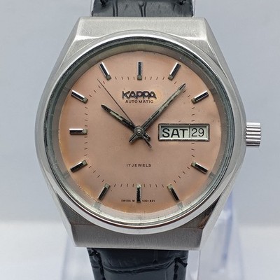 Kappa Automatic WJ-821003S Day/Date Pink Dial Vintage Men s Watch ASN212ASM5