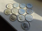 LOT OF 12, 1959 ROOSEVELT DIMES, BEAUTIFUL, SHINY, 90% SILVER, BRILLIANT
