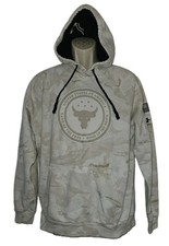 Under Armour Project Rock Hoodie Pullover Mens M Veterans Day Camo Sweatshirt