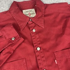 VTG Levi s Red Tab Denim Shirt Mens Large Metal Button Casual Workwear Button Up