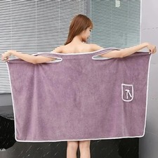Women's Wearable Bath Towel Wrap Fast Drying Spa Beach Shower Towel Robe