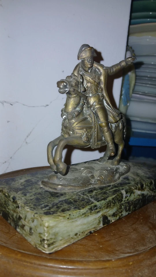 Statue de Napoléon 1er à Cheval, Bronze Doré. XIXÈME  - Photo 4/4