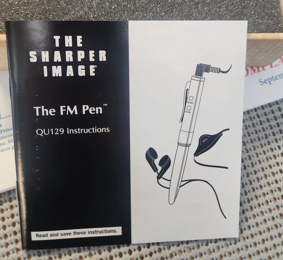 NEW OPEN BOX, VERY RARE! Sharper Image - THE FM PEN - QU129 - In Box READ BELOW! - Image 3 of 4