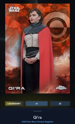 Qi ra - Orange 25cc Legendary Star Wars Card Trader Chrome Sapphire