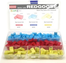 100PCS Nylon Flag Spade Quick Disconnects Female Wire Connector Style: Kit-100