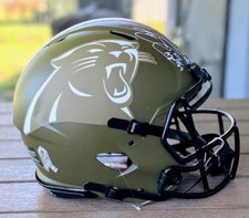 Steve Smith Sr Signed Authentic Helmet Panthers Salute To Service Inscribed 
