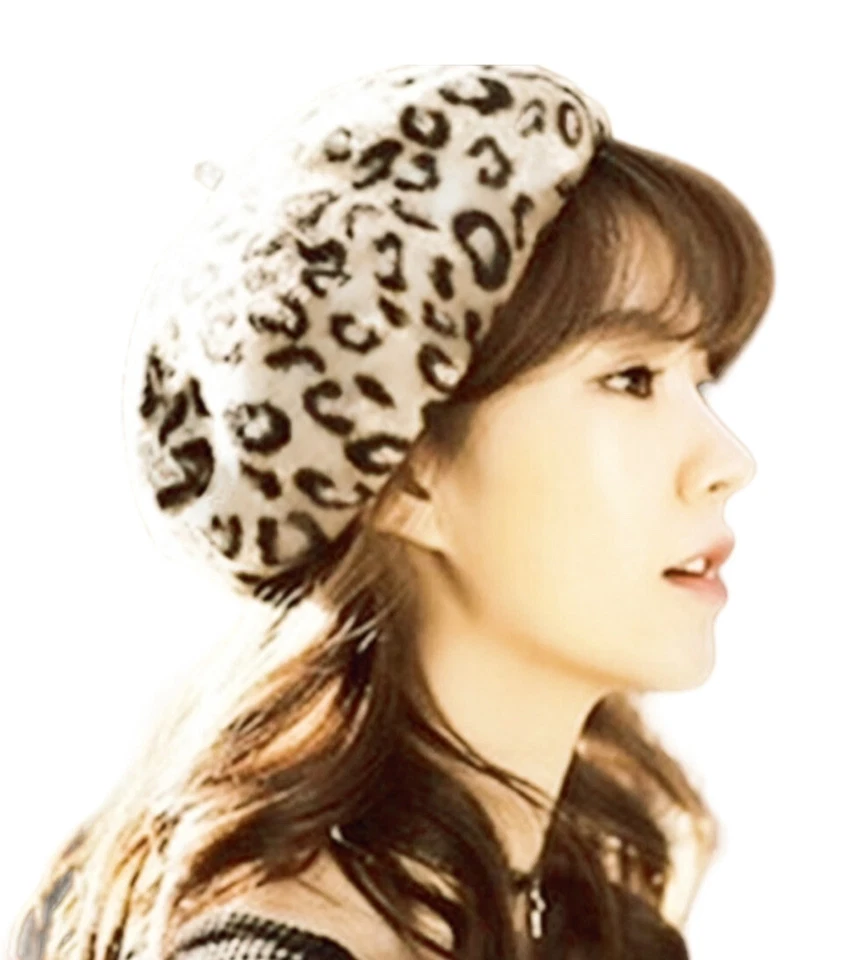 Nine West NWT Slouchy Wool Blend Leopard Beret One Size Animal Print - Image 3 of 4