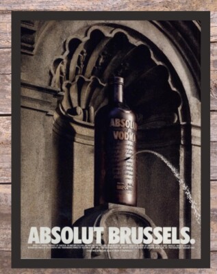 1994 Framed Absolut Brussels Vintage Vodka Magazine Print Ad Graham Ford Art