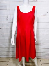 Nine West Womens Dress Size 16 Red Pockets Sleeveless Back Zip