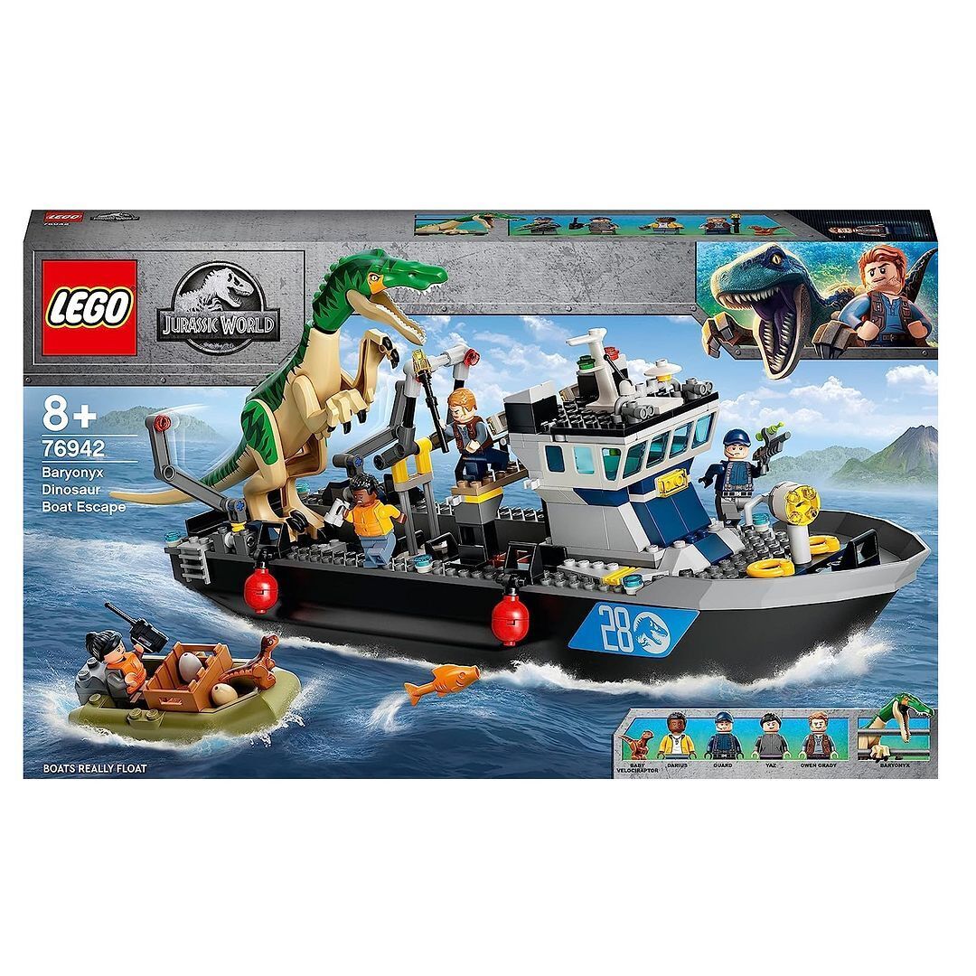 New Lego Jurassic World 76942 Baryonyx Dinosaur Boat Escape 308 Pcs Building Toy