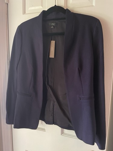 J.Crew Damen 10 Ausgehen Marine Stretch Twill Offen Blazer Neu Mit Etikett Karriere - Bild 4 von 5
