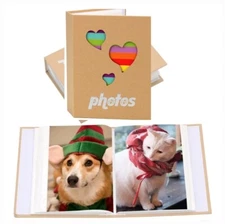 Photo Album 100 Photos  4"x6" Rainbow Hearts 50 Pages