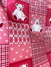 Pink Teddy Bear 60" Wide Soft Cozy Anti-Pill Polar Fleece Fabric By The Yard
