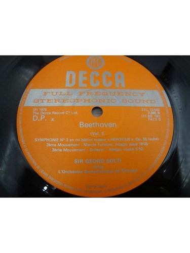 GEORG SOLTI/CHICAGO symphonies n°3 Héroïque et n°4 BEETHOVEN 2LP's 1975 Decca - Imagen 3 de 3