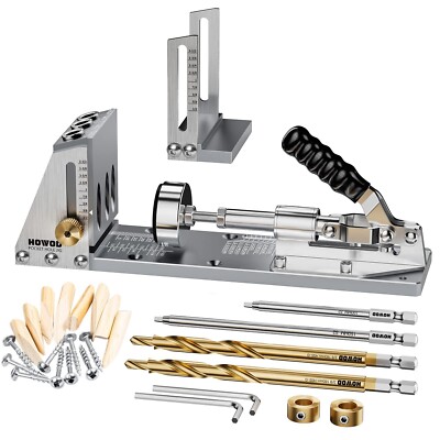 HOWOD Pocket Hole Jig Kit, Professional and Upgraded All-Metal Pocket 0071