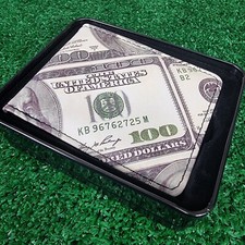 Benjamin Franklin 100 Dollar Bill Men's Card Wallet Brand New in Box B22 