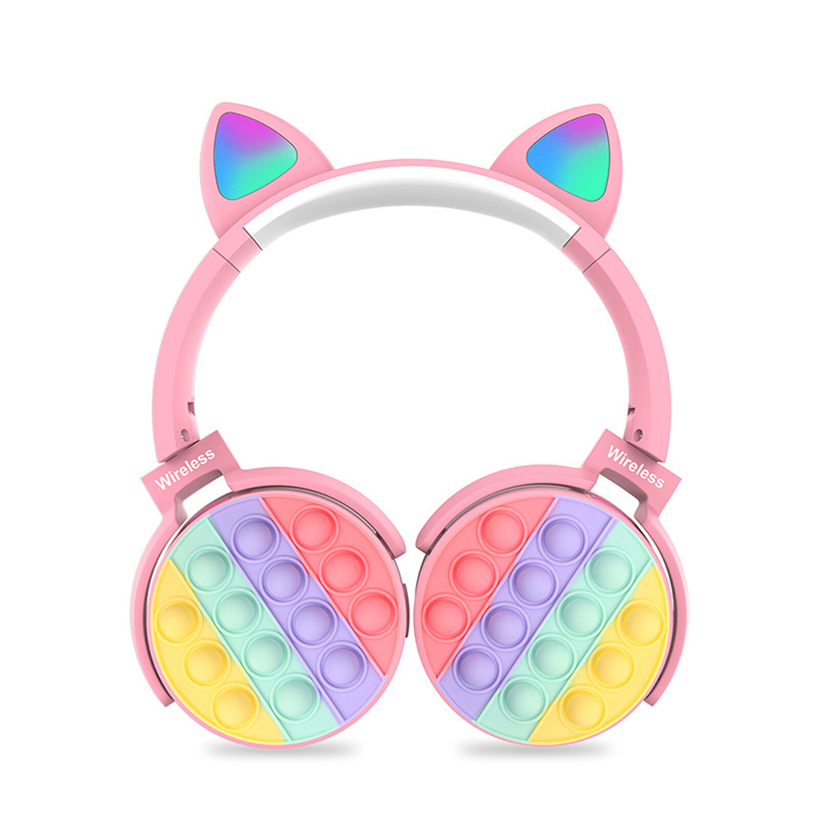 Headset Bluetooth Headset with Cat Ear Shape, Squeeze Bubbles Accessory