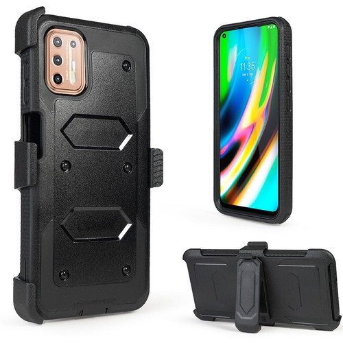 For Motorola Moto G9 Plus Case with Built-in Screen Protector Holster Cover - Picture 6 of 7