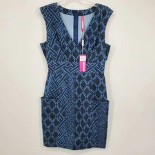 Women's Anthropologie Plenty by Tracy Reese Chambray Denim Mini Dress 4 NEW A4