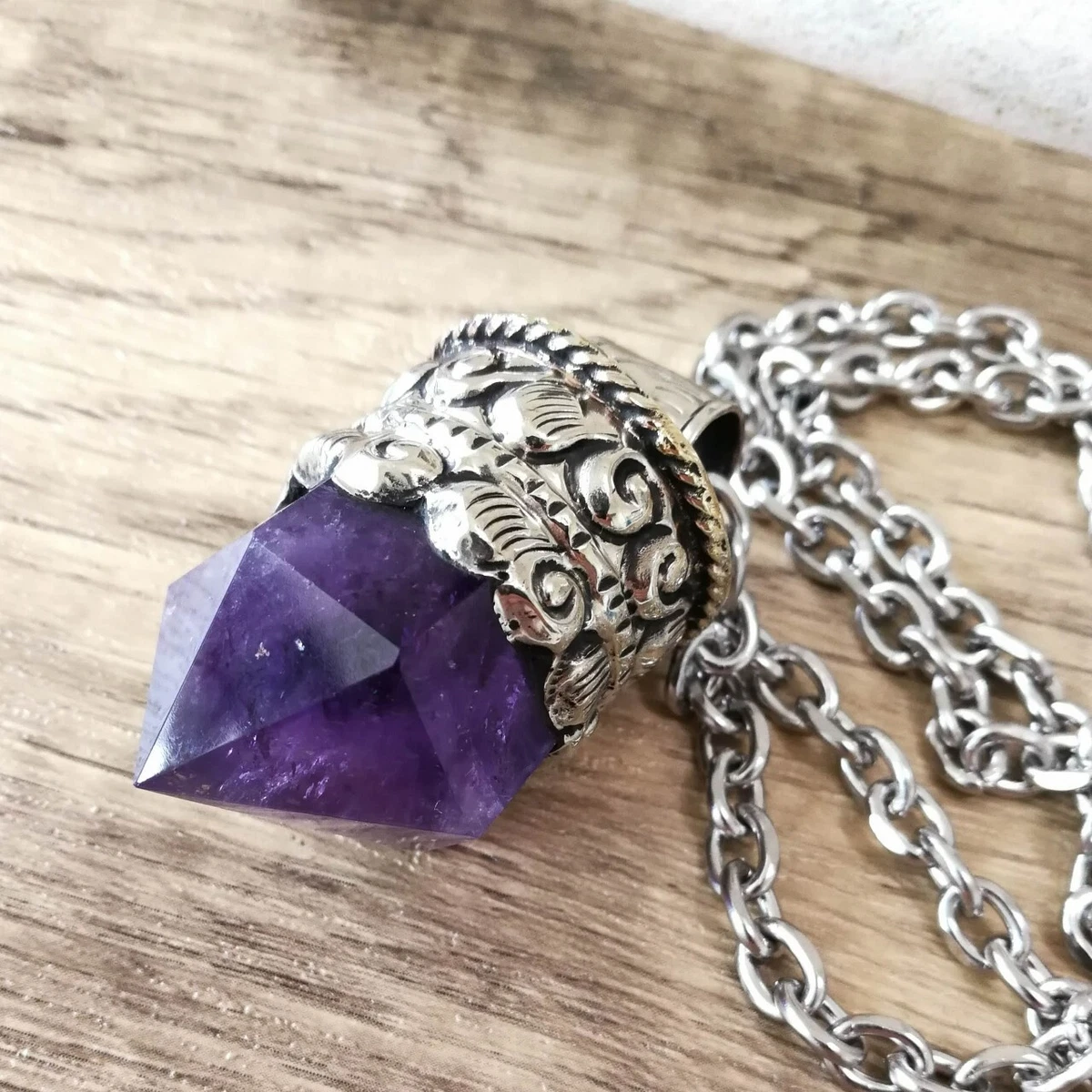 Large 2024 amethyst necklace