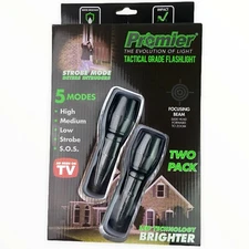 2 Pack Tactical LED Flashlight Tac Light As Seen On TV 5 Modes Super Bright