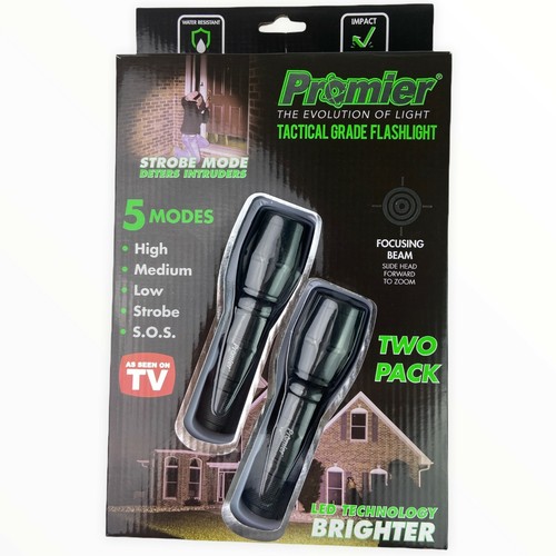 2 Pack Tactical LED Flashlight Tac Light As Seen On TV 5 Modes Super